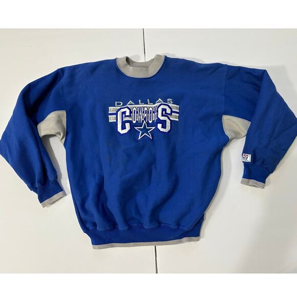 Dallas Cowboys Sweatshirt Vintage Large The Game 1980s Blue Cotton Crewneck - Picture 9 of 9